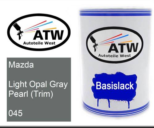 Mazda, Light Opal Gray Pearl (Trim), 045: 500ml Lackdose, von ATW Autoteile West.